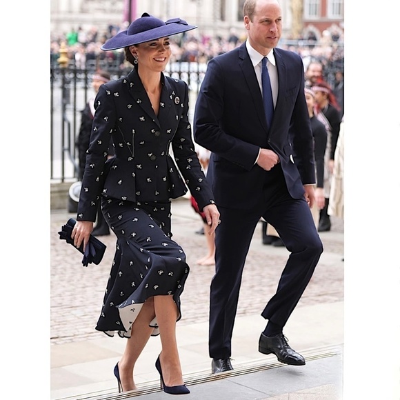 ERDEM Abstract Stretch Mini Pencil Skirt Blue Celeb Designer Favorite - Picture 10 of 11